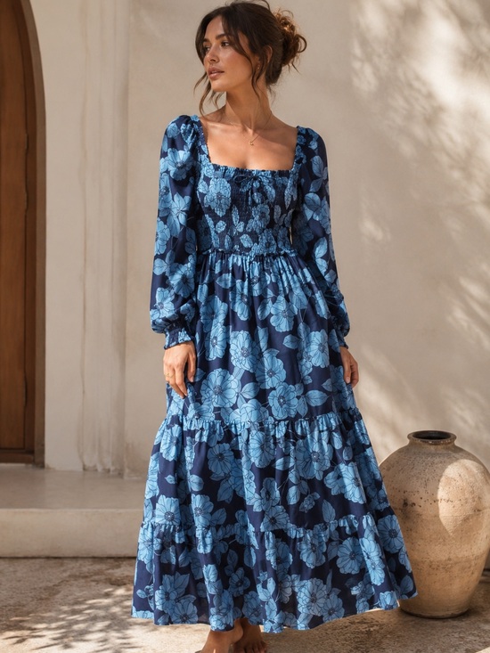 Vineyard Vines Dresses & Skirts - Vineyard Vines Navy Blue Floral Maxi Dress